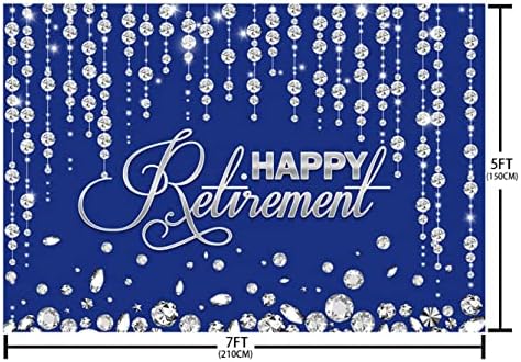 AIBIIN 7x5ft Feliz Aposentadoria de Aposentadoria Decorações de Partemas para homens para homens Mulheres Diamante azul