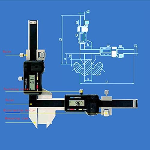 UoeidoSB M1-M25 0,01mm de espessura digital de dente da roda de engrenagem Ferramenta de medição da engrenagem de precisão