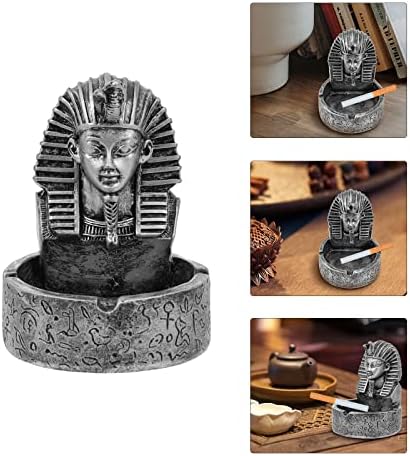 Ultnice Resin Craft Ashtray Decorative Egyptian Pharaoh Modeling Ashtray Container