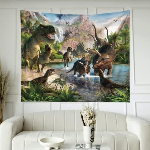 Conjunto de decorações de festas de dinossauros vchuffed | 123pcs com tapeçaria reutilizável, balões de dinossauros,