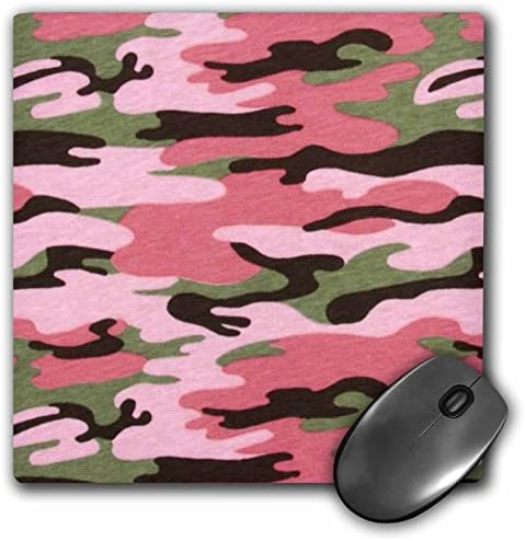 3drose 8 x 8 x 0,25 polegadas mouse pad rosa n verde girlie camuflage