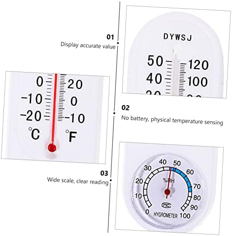 GANAZONO 2PCS Temperatura interna e um medidor de umidade Testador de bateria Medidor de umidade interno Medidor