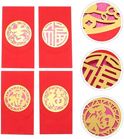 Nolitoy 8 pcs chineses Novo pacote vermelho bordado Bolsa de dinheiro sortuda do ano novo chinês Ano de envelope vermelho