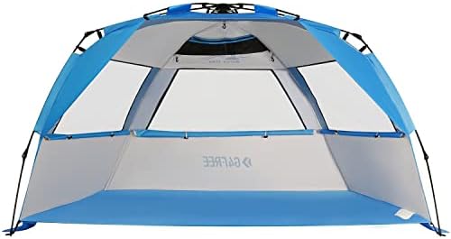 G4Free Easy Set Up Beach Tent Deluxe XL, Pop Up Sun Shelter para 3-4 pessoas com tonalidade de praia de proteção UPF 50+ com piso