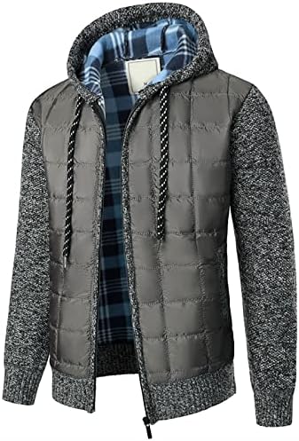 Pullover de velo masculino, com capuz masculino, lenço de luta de tricô xadrez suéter de casaco quente tampos de cores sólidas