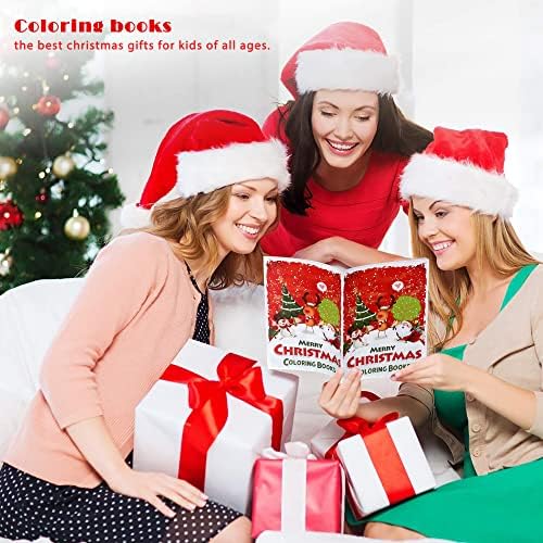54pcs Livros para colorir de Natal Favores infantis - meias de Natal Bolsas de Goodie Stuffer Filler Funcionário Divertido