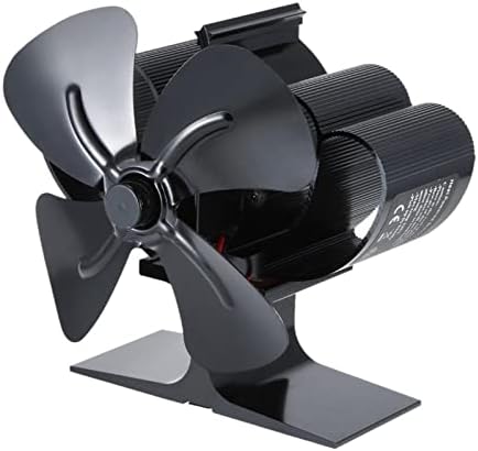 Lynlyn Home Fireplace Stove Fan 4 Blades Fan movido a calor Distribuição de calor eficiente eficiente para o queimador de madeira/tronco