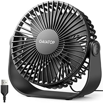 Fã de mesa USB GAIATOP, 3 velocidades portáteis de ventilador portátil com fluxo de ar forte, ventilador de mesa silencioso de 5,5