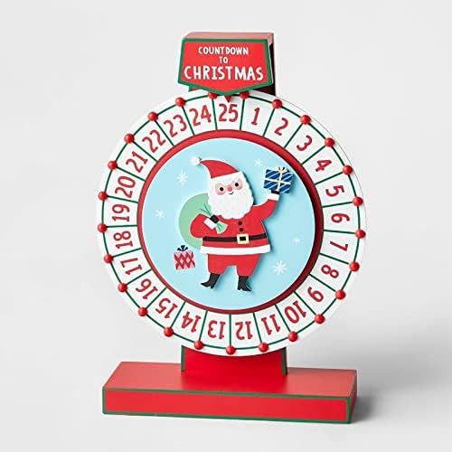 UKLSQMA Santa Claus Decoração de Carrossel Countrown de Natal Vem Ornamentos de Decoração da Roda do calendário Counto da contagem
