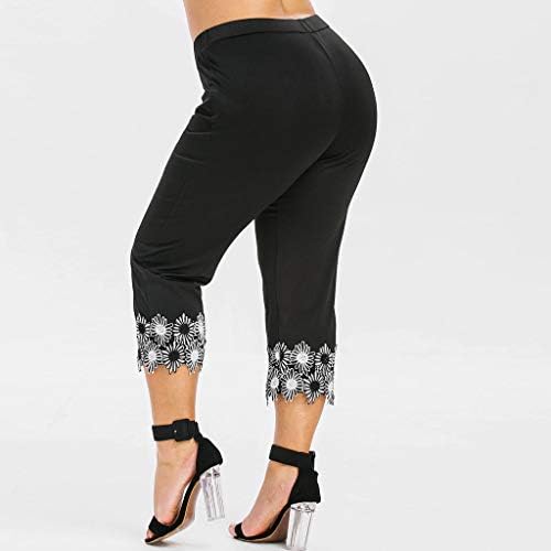 LowProfile Cappris Legging for Women Plus Size, treino High Sweetlants Sweattants Biker Yoga Compressão Floral Lace Flors, BC074