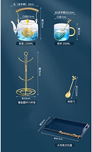 JACAFES Inglês da tarde de chá de chá de flores conjunto de chá de chá de chá de bule de chá alta temperatura pode ser aquecida