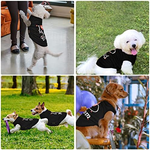 Camisa de cachorro para cães pequenos menina menino eu amo minha mãe pai filhote de cachorro camisetas de verão roupas de roupa de estimação roupas de cachorro sem mangas roupas de vestuário de gato macio para chihuahua yorkie xadrez 4 pacote 4 pack