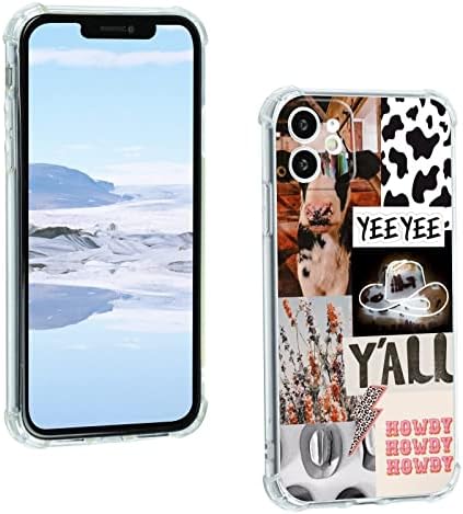 Yanten Compatível com o iPhone 11 Western Case, Retro Cowboy Cowgirl Collage iPhone11 6,1 polegadas