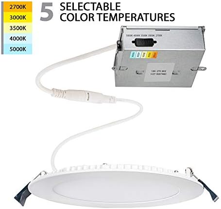 Iluminação WAC, LOTOS 6in LED Rodado 5-CCT Selecionável 2700K-3000K-3500K-4000K-5000K Kit embutido em branco
