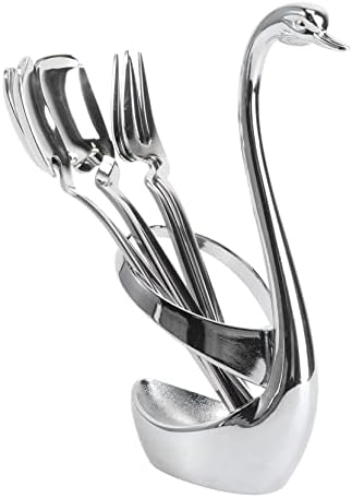 Luxshiny Set Spoon Swan Dinnerware Holder Titular talheres de talheres de talheres de capa de capa de capa de capa de capa de capa de capa e suporte de colher do garfo