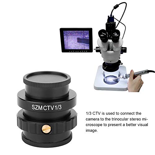 com caixa de embalagem CMOUNT ADAPTOR DO MICROSSCOPO DE MICROSCOPO TRÊS vezes o efeito de ampliação SZMCTV 1/3 para microscópio estéreo trinocular