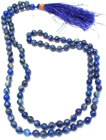 Jet energizado Lapis Lazuli Japa Mala jato International Crystal Therapy 6 mm 108 + 1 Biades de oração