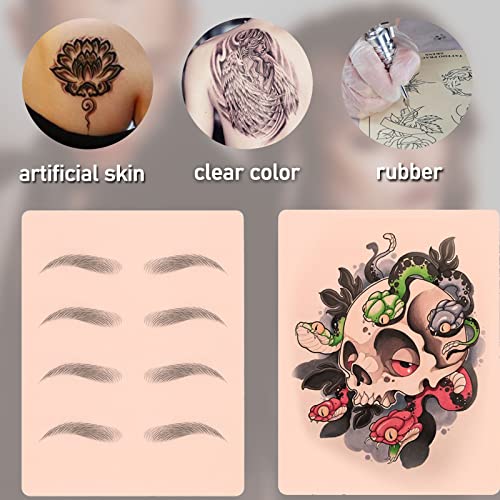 Sotica Tattoo Skin Fake com papel de transferência, peles de tatuagem de 12pcs Prática de peles e papel de transferência