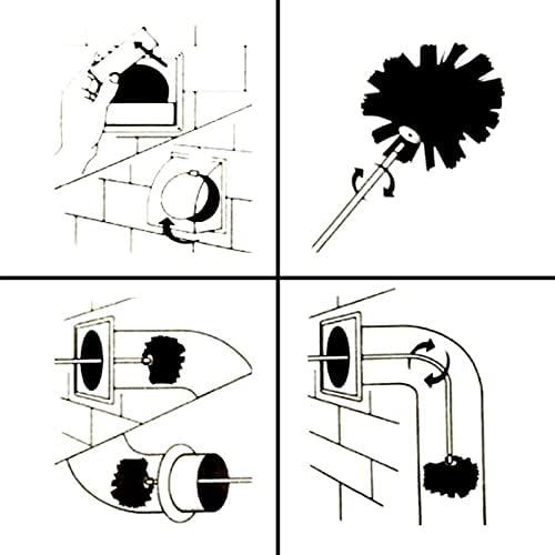 Kit de chaminé MXDJ, conjunto de varredura de chaminé, varredura de haste de limpeza de chaminé para limpeza de luminária e ventilação