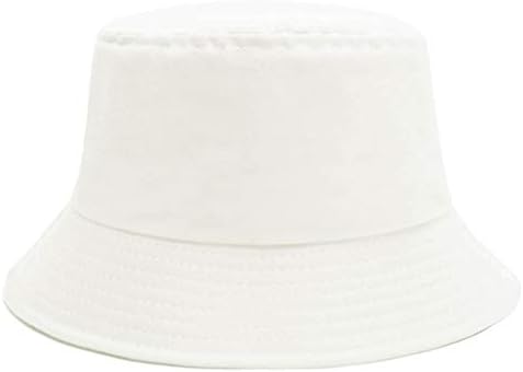 Sydbecs Bucket Hat for Mulher Men, reversível algodão verão Sun Beach Cap estilo de cor sólida