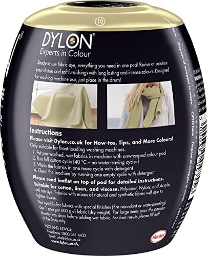 Dylon Washing Machine Fabric Dye Cyp para roupas e móveis macios, 350g - Sandy Beige