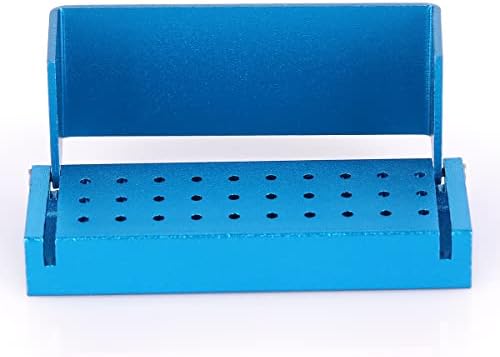 2pcs 30 buracos holder block bloqueio de bloco para ca/ra ＆ FG Dental Autoclavable Burs Holder Blue Blue