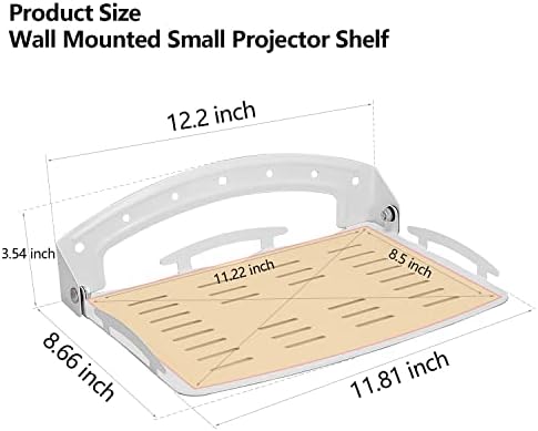 Prateleira do projetor Uinehiot para montagem na parede, sem perfuração de pequeno suporte de projetor de montagem na