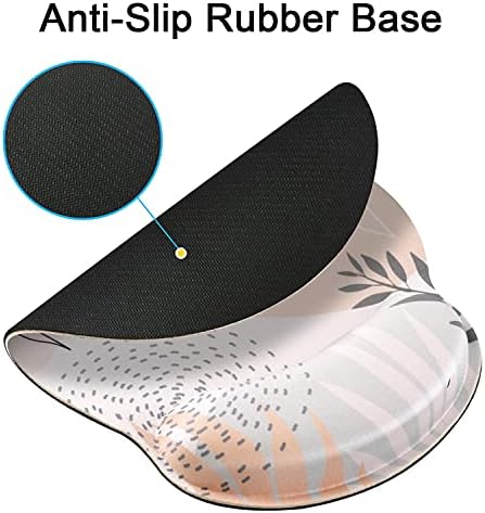 Ileadon ergonomic mouse pad suportes de pulso, ponto de descanso de pulso de borracha não deslizante para casa, escritório de digitação e alívio da dor, folhas tropicais