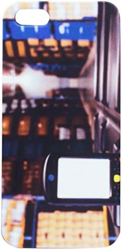 Scanner de código de barras Bluetooth em frente à capa do telefone celular Modern Warehouse iPhone5