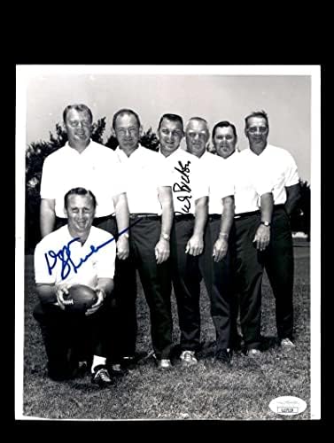 Don Schula Dick Bielski JSA assinou 8x10 Original 1966 Colts Coaches Photo - fotos autografadas da NFL