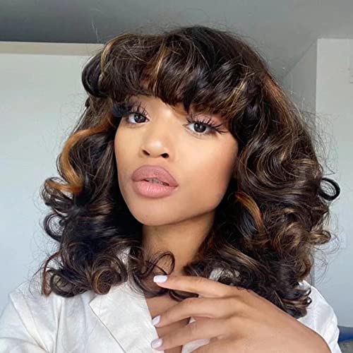 Quinlux Wigs #1B/27 Destaque Human Human Lace Front Wigs com Borns Body Wave for Woman 150% Densidade HD Transparente Lace Frontal Cabelo