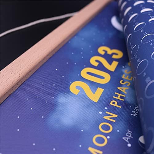 2023 Lua Calendário de fase de fase Impressão Poster vertical Material Material Lunar Cycle Chart Pronto para pendurar com o quadro