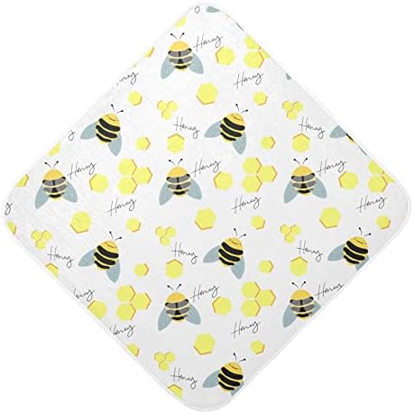 vvfelixl com capuz de bebê com capuz de mel abelhas favo de mel com toalhas de bebê absorvente de algodão para bebê, criança