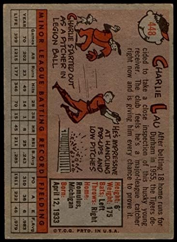 1958 Topps 448 Charlie Lau Detroit Tigers Good Tigers