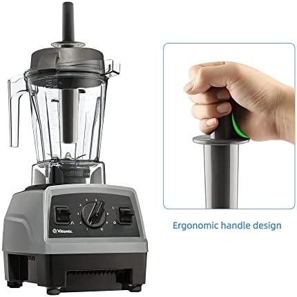 Acessórios de adulteração do mini-liquidificador Substituição de peças para o liquidificador Vitamix E310, compatível com recipiente de 32 oz, 48 oz, mini-tamper, 9,75 polegadas, cinza