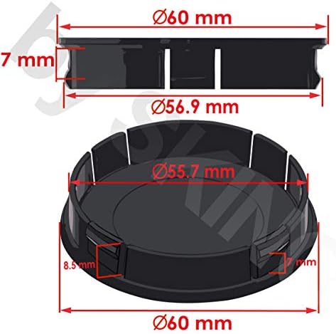 Skinoeu 4 x 60mm Abs Car Wheel Wheel Center Universal Rims Hub Centro Centro Centro de Auto Tuning Logo Emblema Silver