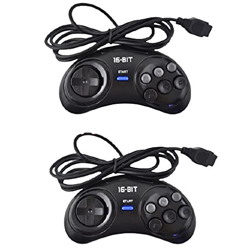 Controlador de jogo aditi sega gênese para controlador de 16 bits de 6 botões gamepad para acessórios de jogo sega md 2pcs/set