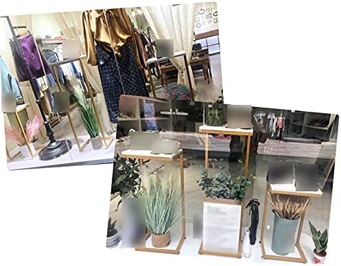 Exibição de exibição de metal dourado risers, sapatos de varejo chapéus bolsas roupas vasos de flores exibem prateleira stand para lojas, conjunto de 3 prateleira de exibição