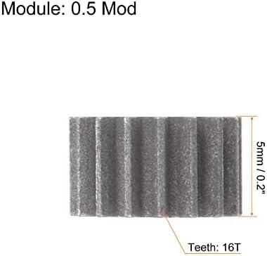 HARFINGTON 2PCS Spur Gear de 1,95 mm de engrenagem de pinhão interna do orifício 16t modera de alumínio 0.5 engrenagem de motor