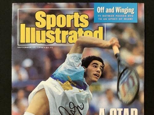 Pete Sampras assinou a Sports Illustrated 17/09/90 sem tênis de etiqueta US JSA Open Auto JSA - Revistas de tênis autografadas
