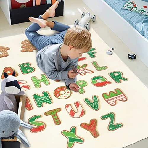 Abreze abc alfabet tapete infantil, tapete de lã de lã de pelúcia macia para a sala de estar sala de estar em sala de aula playmat home decor não deslize playmat educacional