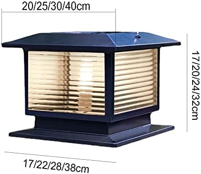 YHQSYKs solares solares postais, luzes postais, luzes de alumínio, luzes de acessórios, luzes modernas da coluna IP65 Vidro à prova d'água Luzes de pilar ao ar livre para o quintal do jardim da casa e26