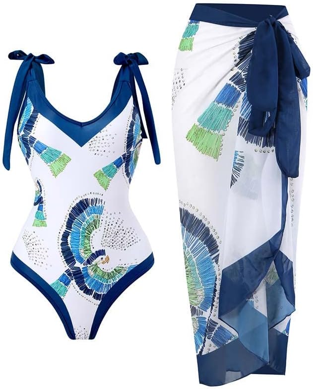 Musos de banho para feminino Bodycon Monokini Maxi Saias de Chiffon Beachwear