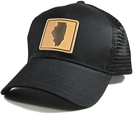 Homeland camise o remendo de couro de Illinois masculino All Black Trucker