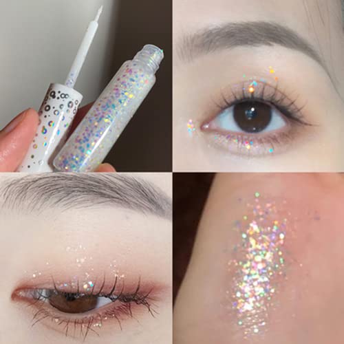 Eyeshado de glitter líquido Quxun, delineador líquido Glitter Glitter Glitter SHIMMELHA OLHO PARA AMBRA DURAS DURAS DURAS DURAS