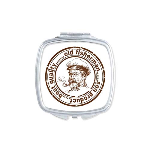 Old Fisherman Capitão Classic Country City Mirror portátil Compact Pocket Makeup Double -sidelaed Glass