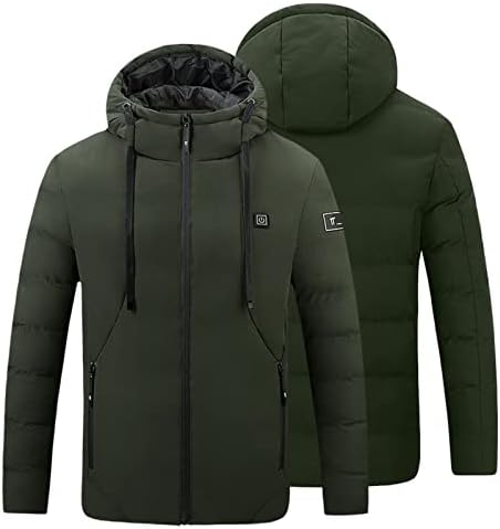 Casaco aquecido lavável para homens, grandes e altos 3 níveis de aquecimento Jackets leves de inverno quente de inverno