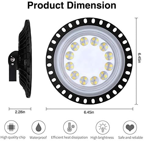 3ª geração LED UFO High Bay Light, 6000-6500k Luz do dia, IP67 IP67 à prova d'água, não-DIM, OVNI, luminária de área de