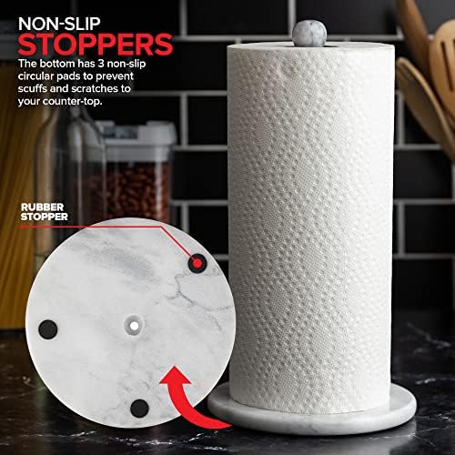 Modern Innovations Marble Paper Toarder Batentop Stand em branco, para cozinha e banheiro, peso pesado, independente,