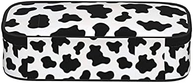 Reddates Milk Cow Print Lápis Caixa Oxford Pano de grande capacidade para lápis, bolsa portátil para meninos adultos e escritório, 8,3